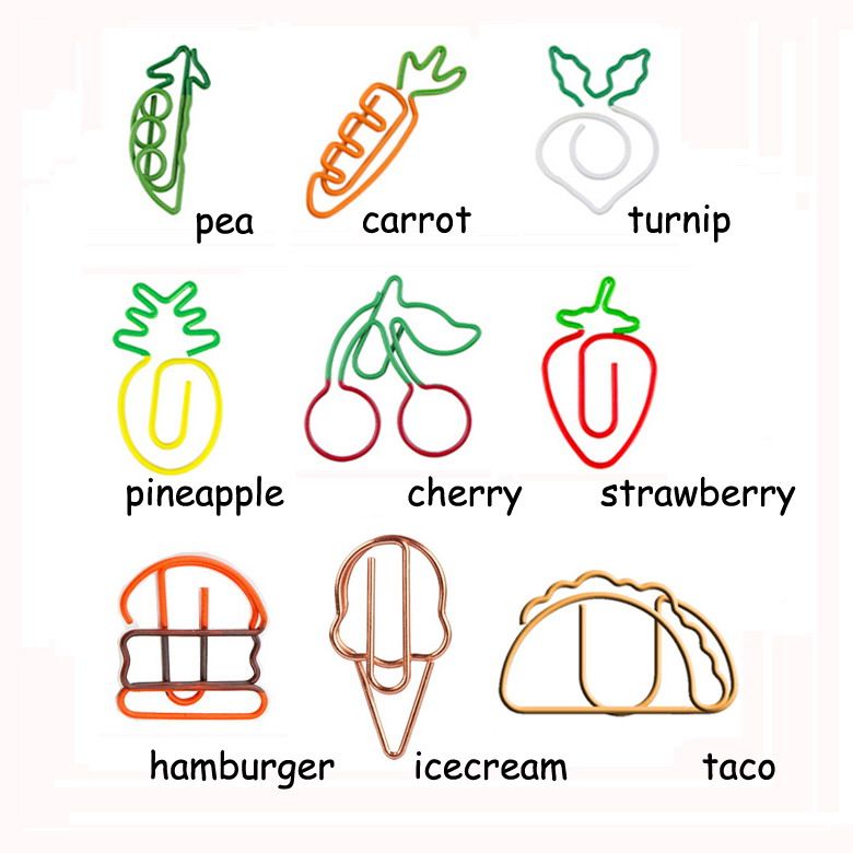 20pcs Cherry Shaped Metal Paper Clips Bookmarks For Teachers Students