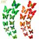 Creative 3D Decorative Butterflies  6-Color, 2-tier Artificial Butterflies for Fridges & Rooms