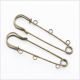 decorative safety pins, safety pin brooches in bronze