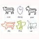 livestock decorative paper clips, animal shaped paper clips