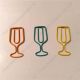 shaped paper clips in wine cup outline, goblet shaped paper clips