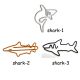 cute shark shaped paper clips, fish decorative paper clips