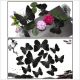 Solid-color Black Artificial Butterflies | Creative Decoration for wall and headwear