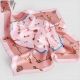 square silk scarf in pink, custom printed silk scarves