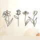 wire flower wall art, wire bloom wall decor