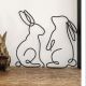 wire rabbit art wall decor, wire metal wall art for room