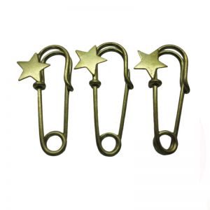 star decorative safety pin, safety pin brooches