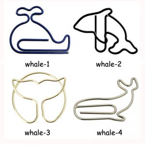 Whale Decorative Paper Clips | Fun Fish Shaped Paper Clips (1 dozen)