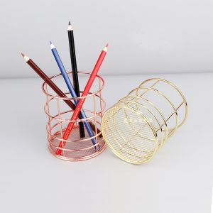 wire mesh pen holders, cosmetic brush pencil cups