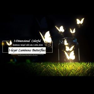 8cm Simulation Luminous Butterflies, Mixed-color 3d PVC Butterfly Decals for Wall Decoration