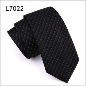 Black Polyester Neckties with Silver Thread Embedded