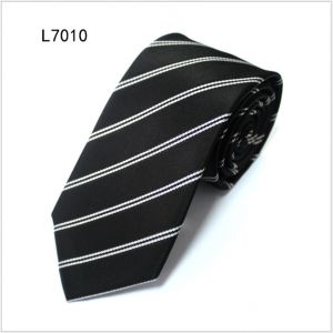 white twill black polyester ties