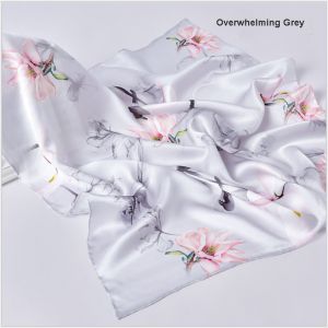 square silk scarves in gray, custom printed scarves