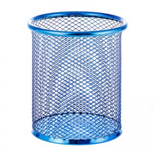 wire mesh pencil holders, pen holder cups in blue