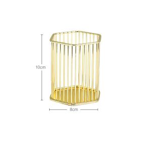 gold pencil holders, wire mesh pen cups