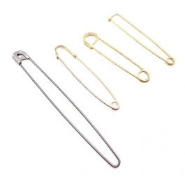 Large Decorative Safety Pins, Gold Safety Pin Brooch