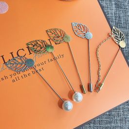 Leaf Decorative Safety Pins | Extra Large Safety Pin Brooches